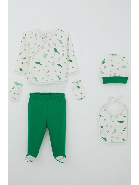 Breeze Kız Bebek Hastane Çıkışı 5 Li Bahar Temalı Sevimli Minik Serçe Desenli Ekru (0-3 Ay) - S000507722-19965