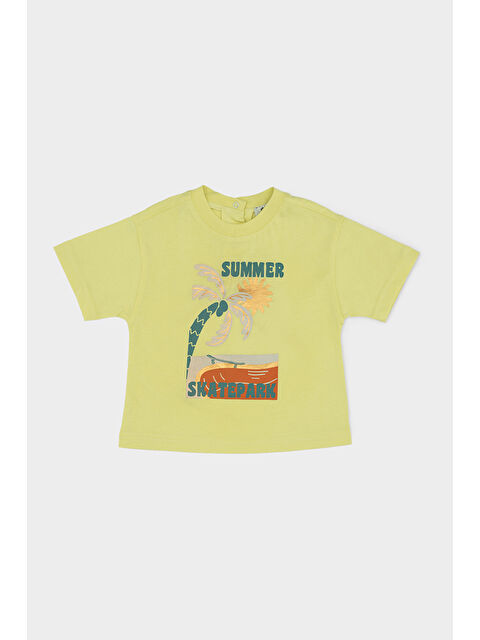 Panço Kız Bebek Baskılı Sarı Tişört - S000524774-20072