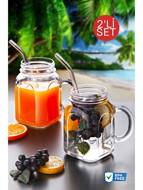 Nandy Home 2 Li Set Kulplu Kavanoz Model Bardak Seti - S000282123-26865