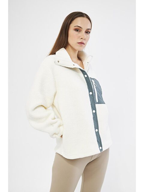 Chandraswear Sherpa Hırka Cepli Çıtçıt Detaylı - Ludovi - S000140612-20063