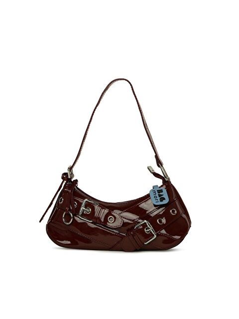 Bagmori Kemer Aksesuarlı Askı Detaylı Rugan  Baget Çanta - S000187352-19951