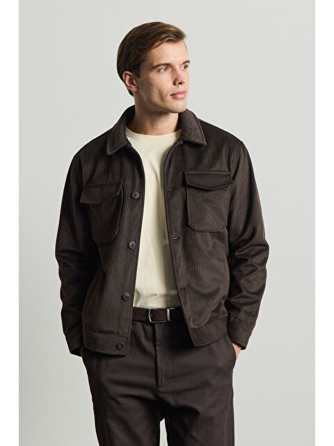 Danger Erkek Premimum Kadife Ceket Kahverengi 4229DNGR - S000518636-19413