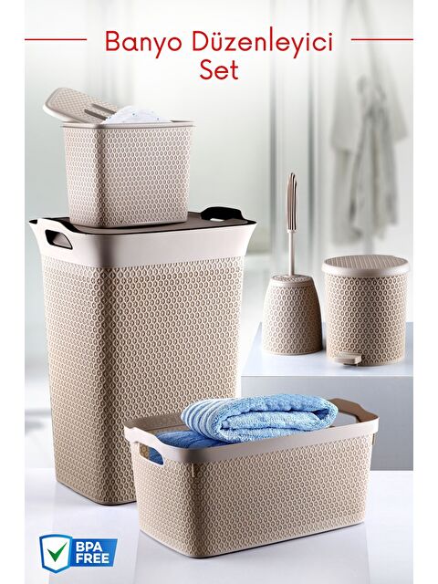 Nandy Home 5 Parça Dekoratif Safir Desenli Banyo Düzenleyici Çeyiz Seti - S000282121-19966