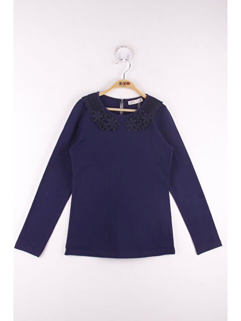 Toontoykids Kız Çocuk Yakası Güpürlü Tişört - S000386306-21164