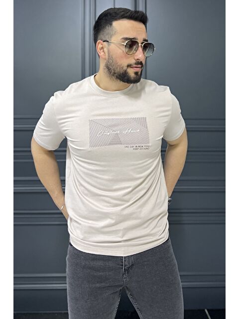 Mishar İtalia Erkek Bisiklet Yaka Baskılı Tişört - S000361436-19928