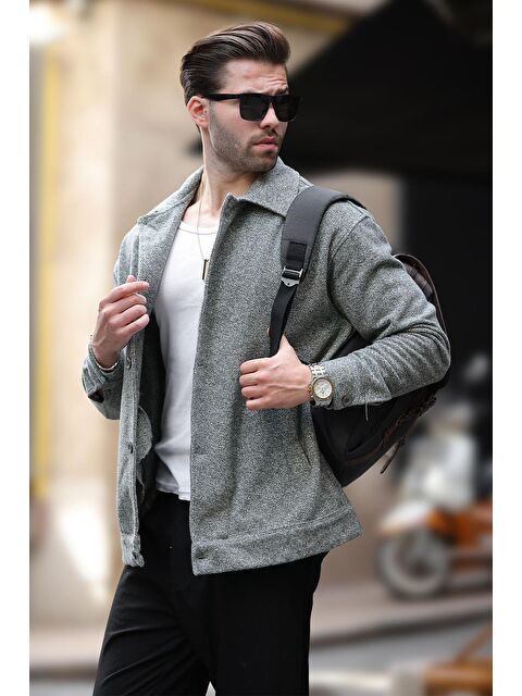 Madmext Haki Desenli Cepli Erkek Ceket %100 Pamuk Gömlek 6756 - S000289007-18547