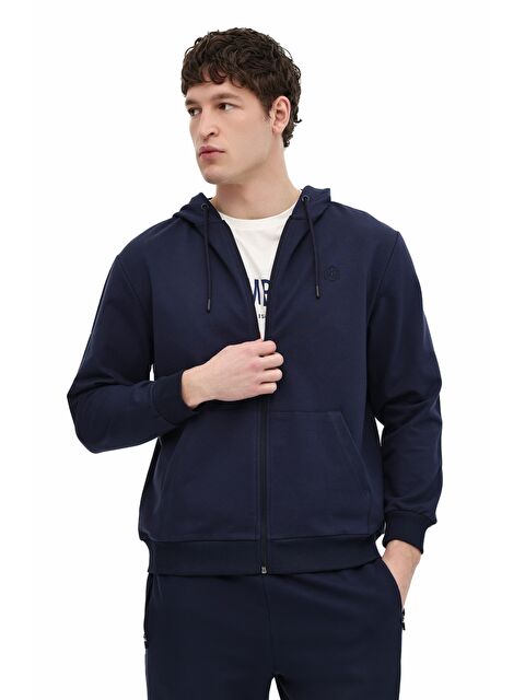 Lumberjack MB SN72 FZ HOD 6FX Lacivert Erkek Fermuarlı Sweatshirt - S000522097-21164