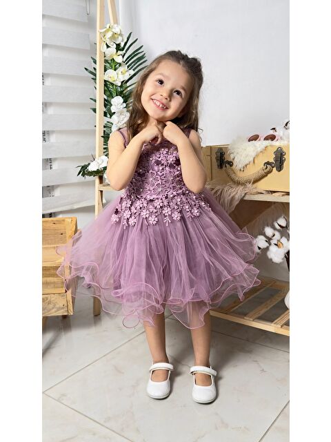 Mnk Baby & Kids İncili Kız Çocuk Daisy Elbise MNK0585 - S000388575-20042