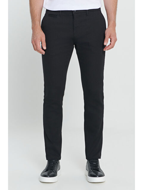 Altınyıldız Classics Erkek Siyah Slim Fit Dar Kesim Yan Cepli Pamuklu Esnek Pantolon - S000403413-19351