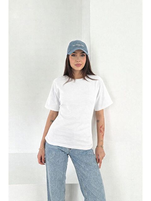 carla10 Basic Arkası Bağcıklı T-shirt Beyaz - S000529302-20063