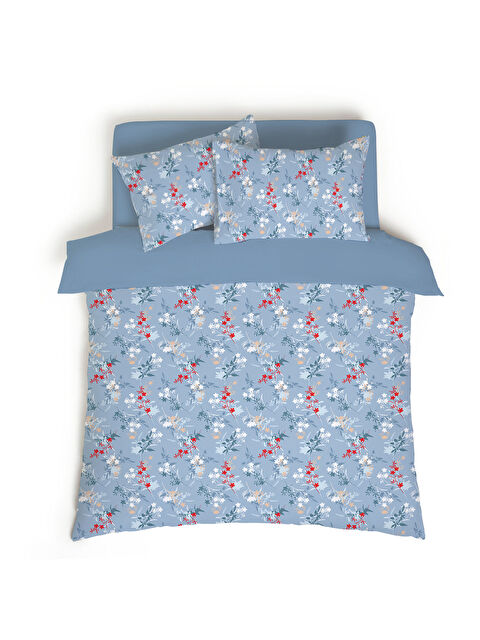 Evmila Çiçek Desenli Baskılı Çift Kişilik 200x220 cm 2 Adet 50x70 cm Nevresim Takımı - S000276574-23173