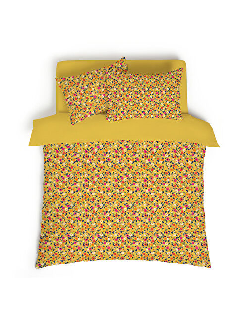 Evmila Çiçek Desenli Baskılı Çift Kişilik 200x220 cm 2 Adet 50x70 cm Nevresim Takımı - S000276578-23173