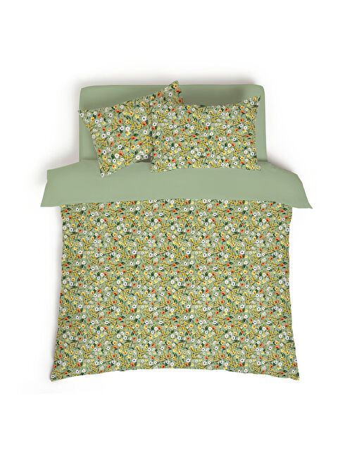 Evmila Çiçek Desenli Baskılı Çift Kişilik 200x220 cm 2 Adet 50x70 cm Nevresim Takımı - S000276580-23173