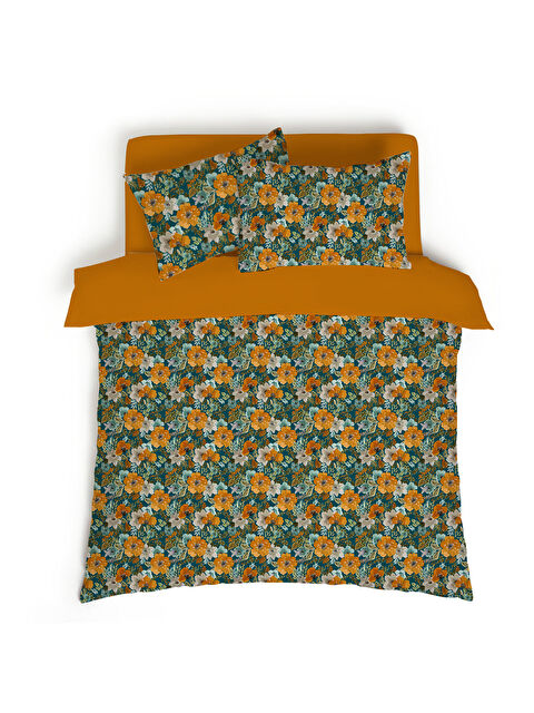 Evmila Çiçek Desenli Baskılı Çift Kişilik 200x220 cm 2 Adet 50x70 cm Nevresim Takımı - S000276581-23173