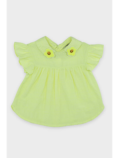 Panço Kız Bebek Aplike Yakalı Sarı Bluz - S000523881-20072