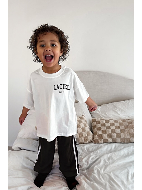 Magu Erkek Çocuk Oversize Tişört Ve Çizgili Eşofman Takımı – 2'Li Set, Rahat Ve Spor - S000384406-23173