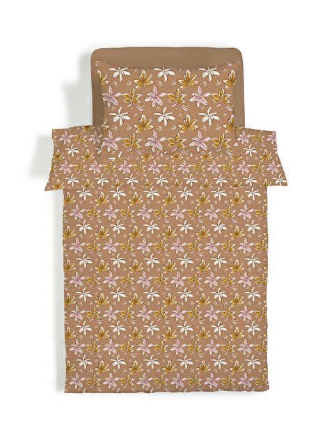 Evmila Çift Taraflı Çiçek Desenli Çarşafsız Takım Baskılı Tek Kişilik Nevresim Takımı - S000276583-23173