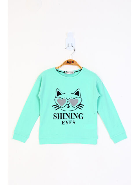 Toontoykids Kız Çocuk Kedi Baskılı Tişört - S000501922-6354