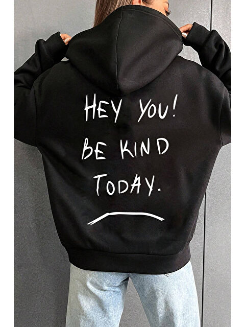 uyguntarz Unisex Oversize Hey you Baskılı Sweatshirt - S000268189-19351