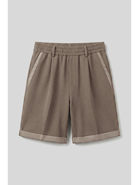 Tommylife Koyu Bej Oversize Fit Basic Kemer Detaylı Erkek Şort - 81285 - S000522112-19933