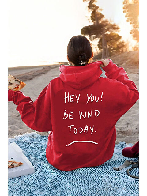 uyguntarz Unisex Oversize Hey you Baskılı Sweatshirt - S000268189-20045