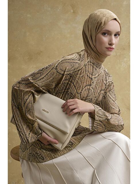ARMİNE Şal Desenli Tunik Camel