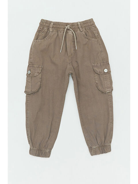 Fullamoda %100 Pamuk Paçası Lastikli Kargo Cepli Erkek Çocuk Pantolon - S000381005-19413