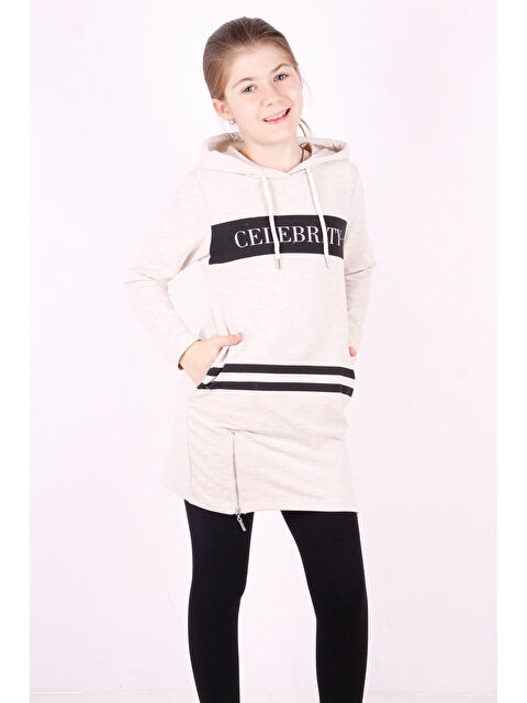 Toontoykids Kız Çocuk Fermuarlı Kapüşonlu Elbise - S000420116-19928