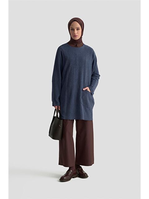 ARMİNE Basic Örme Tunik 25Kd1118 İndigo