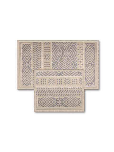 Bluenity Ankara Doğal Pamuklu 2'li Banyo Paspas Seti 60x100+50x60 cm Gri - S000447702-20600