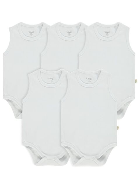 Civil Baby Organik 5 Li Sıfır Kol 1-3 Yaş Çıtçıtlı Badi - S000466601-20063