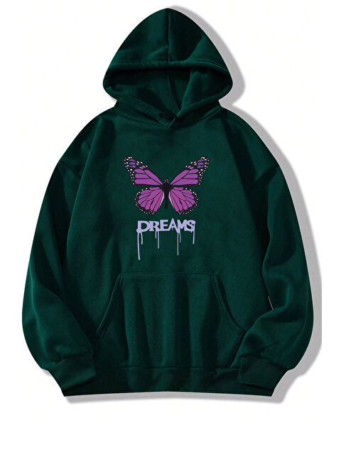 uyguntarz Unisex Oversize Dream Butterfly Baskılı Sweatshirt - S000268187-18194