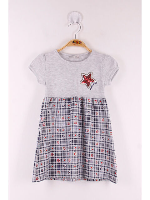 Toontoykids Kız Çocuk Pullu Yıldız Nakışlı Elbise - S000420117-20600