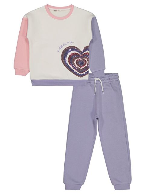 Civil Girls Kalp Baskılı 6-9 Yaş Eşofman Takımı - S000450814-17878