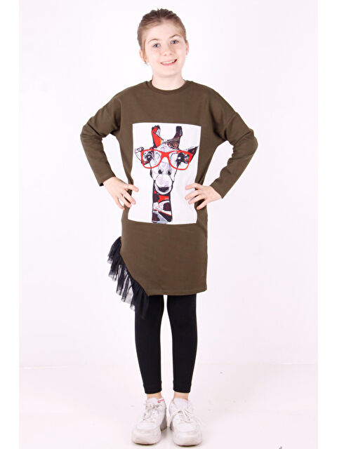 Toontoykids Kız Çocuk Zürafa Baskılı Elbise - S000420558-18547