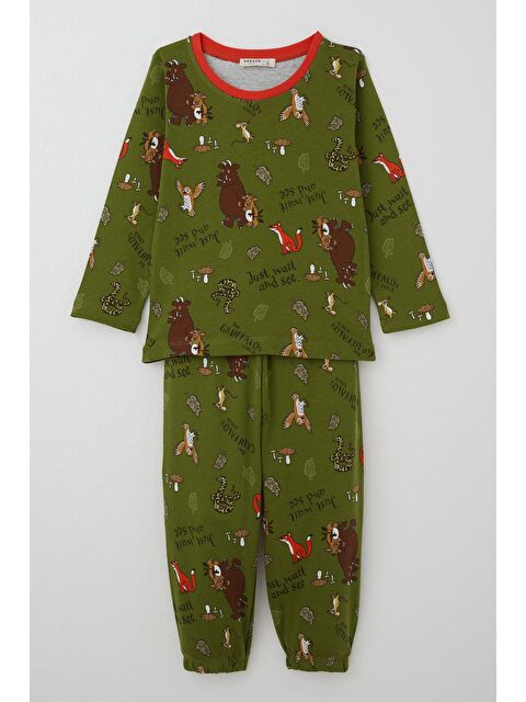 Breeze Erkek Bebek Pijama Takımı The Gruffalo Desenli Haki Yeşil (9 Ay-3 Yaş) - S000377883-18547