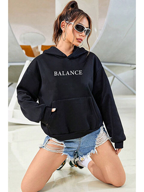 uyguntarz Unisex Oversize Balance Baskılı Sweatshirt - S000268192-19351