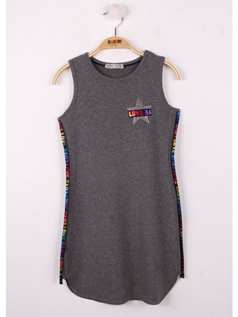 Toontoykids Kız Çocuk Göğsü Yıldız Baskılı Sıfır Kol Elbise - S000420560-29666