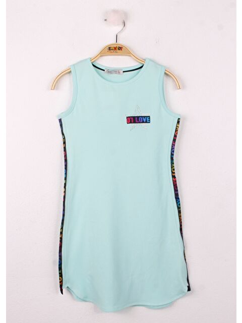 Toontoykids Kız Çocuk Göğsü Yıldız Baskılı Sıfır Kol Elbise - S000420560-20055