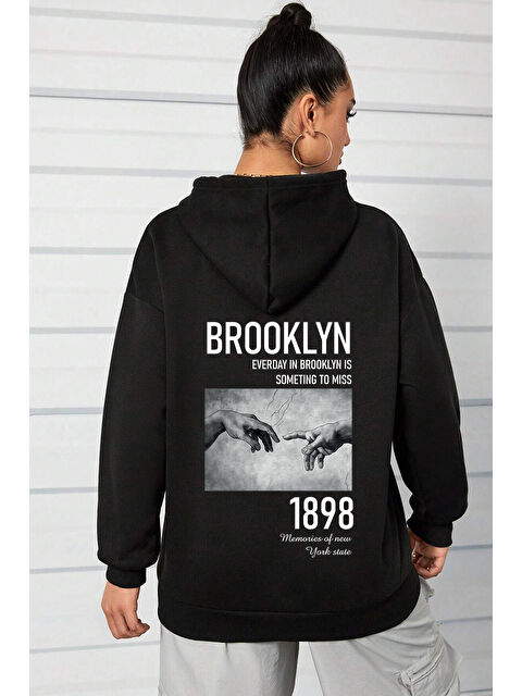 uyguntarz Unisex Oversize 1898 Brooklyn Baskılı Sweatshirt - S000267779-19351