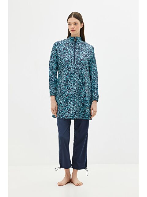 C&City Paraşüt Kumaş 3’Lü Tesettür Mayo 6039 Lacivert - S000529314-21164