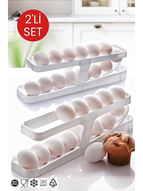 Nandy Home 2 li Set 2 Katlı Otomatik Yumurta Organizeri - S000276597-20063