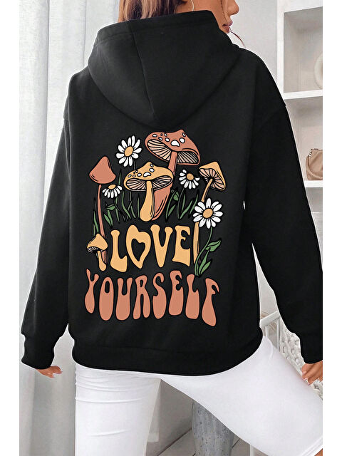 uyguntarz Unisex Oversize Love Yourself Baskılı Sweatshirt - S000268190-19351