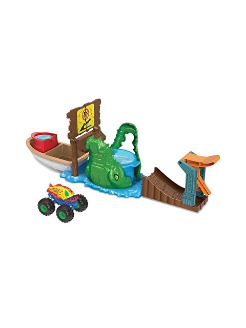 Hot Wheels Monster Trucks Renk Değiştiren Araçlar Timsahtan Kaçış Oyun Seti - S000151360-37243