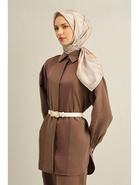 ARMİNE Klasik Desenli Saf İpek Sura Eşarp 9351 09 - S000500474-19928