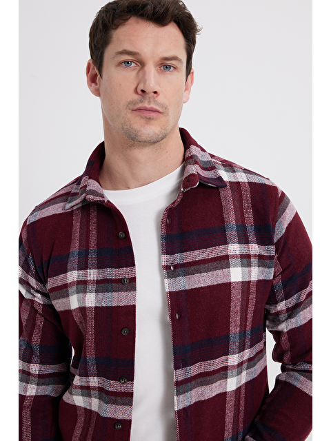 TUDORS Erkek Slim Fit Dar Kesim Kareli Kışlık Oduncu Gömlek - S000520050-19951