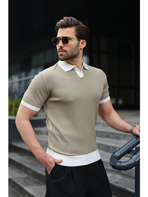Madmext Vizon Polo Yaka Triko Erkek Tişört E7471 - S000515192-26429