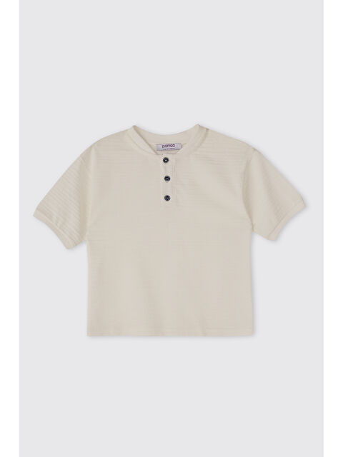 Panço Erkek Bebek Kısa Kollu Ekru Tişört - S000524800-19965