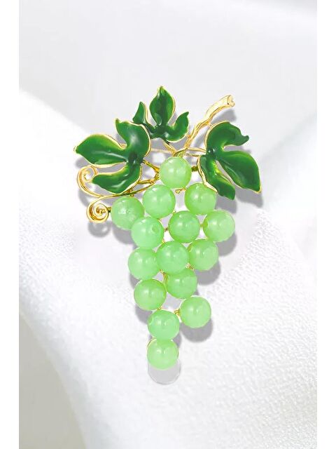 New Obsessions Muscat Doğaltaşlı Mineli Üzüm Salkımı Yaka İğnesi Broş - S000359196-20076
