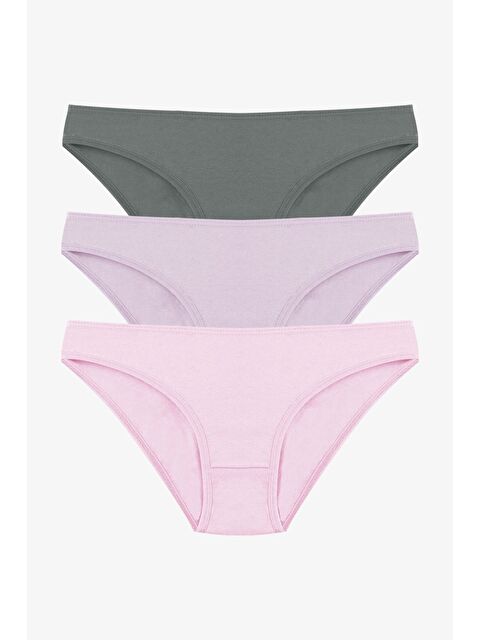 Koza İç Giyim Kadın 3'lü Pamuklu Basic Külot - S000297064-2494